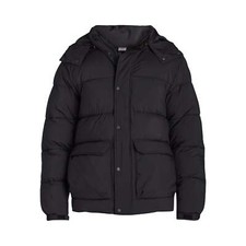 Ozark Trail Men's Black Full-Zip Button Closure Hooded Puffer Jackets: L-XL