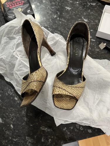 Gucci beige leather snake - leather,