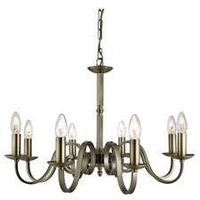 8 Lights Antique Brass Finish