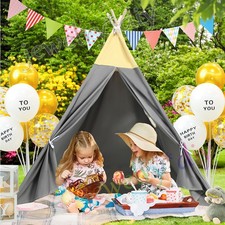 160CM Large Kids Teepee Grey