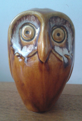 Wellow pottery owl - owl, money