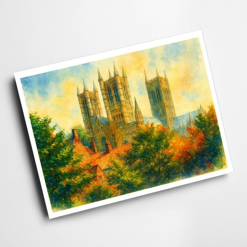 Print lincoln cathedral - print, lincoln.