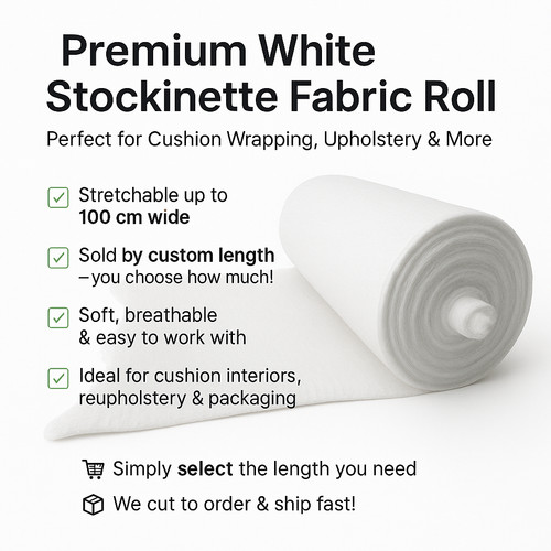 Premium white stockinette - white,