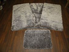 ROMANY WASHABLE GYPSY MATS 4PC SETS BEST AROUND NON SLIP GEL BACK SPARKLE GREY