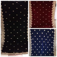 Velvet Shawl/Stole In Golden