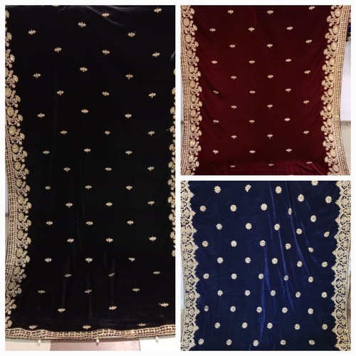 Velvet shawl stole golden - shawl/stole,