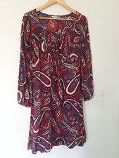 Silk Boho Paisley Print Dress UK 10 Dickins And Jones