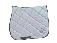 Saddle Pad Numnah Diamond Quilted In White Sparkle Glitter Size: Pony