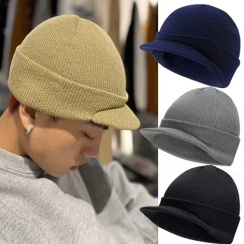 Unisex army peaked beanie hat - peaked,