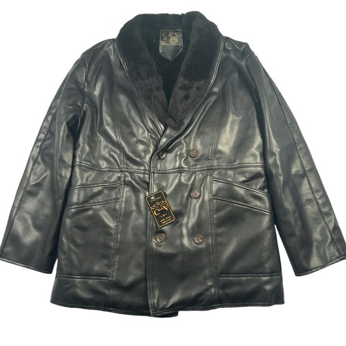 Italian black leather coat - italian,