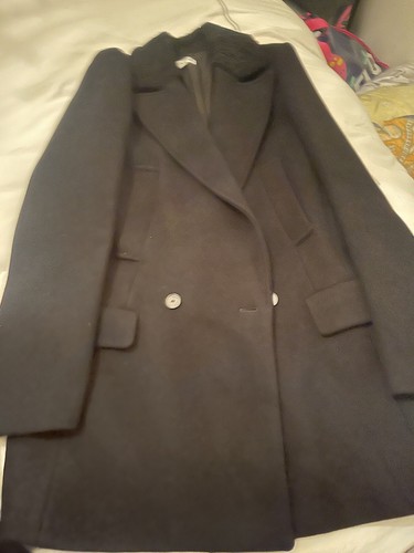 Nicole farhi black wool coat - wool,