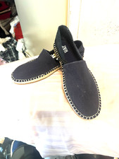 Zara Men's Navy Textile Espadrille Slip Ons Loafers Shoes £49.99