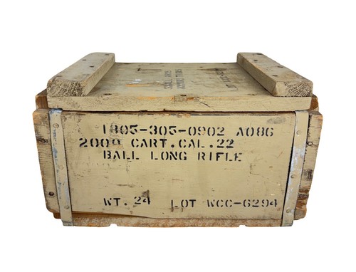 Vintage military wooden ammo - military,