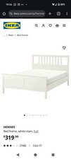 HEMNES White IKEA Double Bed. Used But Good Condition