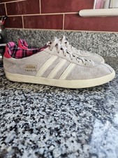 Adidas Gazelle Size 6 Grey & White limited edition with pink Tartan Inside  2009