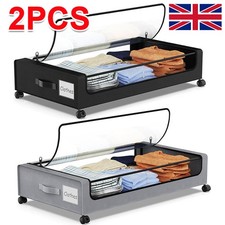 2 PCS Under Bed Storage with Wheels: XXL Underbed Storage Containers with Lids
