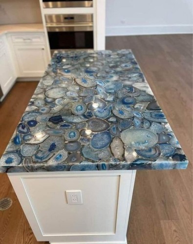 Blue agate stone - agate,
