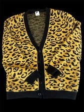Nike Sportswear Circa Cardigan Sweater V Neck DV9904-725 Leopard Print Large