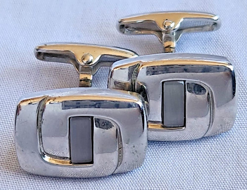 Cufflinks steel silver jade - cufflinks,