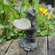 Frog Holding Bowl Leaf Cute