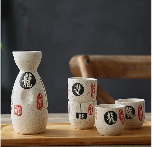 Stoneware sake set - sake, set,