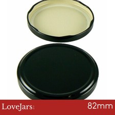 Jam Jar Replacement Twist Off Lids. Size: 82mm. Black. Brand New