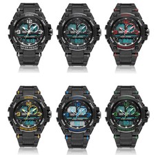OHSEN Fashion Digital Quartz Men Wristwatch Rubber Band Waterproof Alarm Gifts