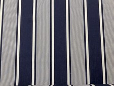 Cotton Stripe Fabric SAM  NAVY BLUE  WHITE Curtain Blind Upholstery