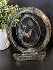 Polished green stone abstract - polished,
