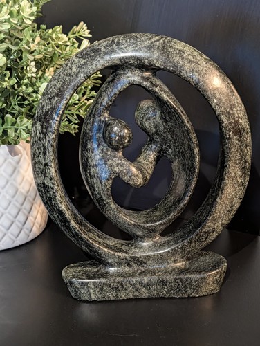 Polished green stone abstract - stone,