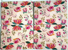 Portmeirion Sara Miller Place Mats Table Mats x 4 Pink Peony Lotus Flower Birds