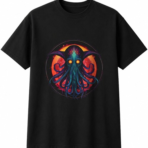 Giant squid colourful - giant, sea