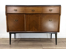 SIDEBOARD Barget Uil Retro MidCentury Cocktail Cabinet Teak Mirrored 3 Drawers