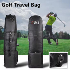 Black Padded Golf Holiday Travel Cover/Bag Case With Wheels Lightweight Holiday