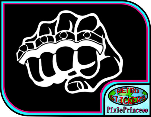Knuckle brass vinyl sticker - knuckle, d