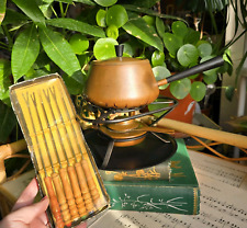 Vintage Copper Fondue Set Pan