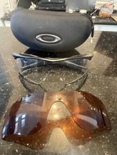 Oakley M Frame USA Black w/ Clear & Brown Shield Lenses + Case – 2 Lens Set