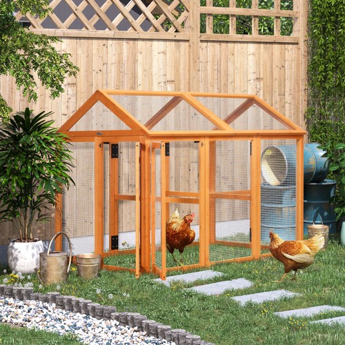 Pawhut chicken run wooden - chicken, run,