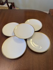 Thomas Of Germany White With Gold Rim 7” Tea Plates.  Set Of 5