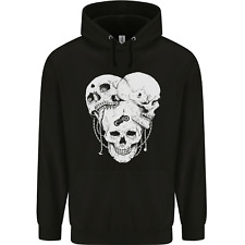 Biker Skulls Motorcycle Motorbike Chopper Mens 80% Cotton Hoodie