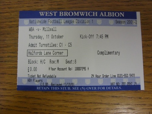 2001 ticket west - ticket:,