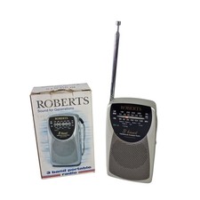 Roberts R9924 Portable Radio 3 Band LW/MW/FM Working Silver Boxed Vintage