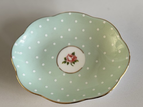 Vintage green polka dot rose - vintage,