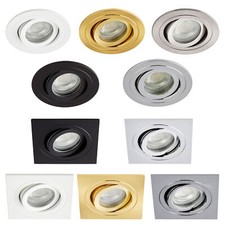 Litecraft Recessed Downlight IP65 Bathroom Tiltable GU10 Spotlight - 7 Colours  