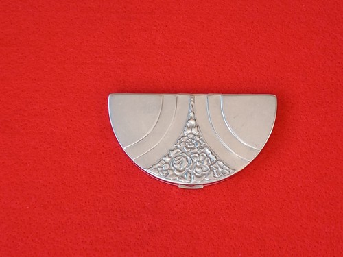 Vintage powder compact chrome - vintage, compact,