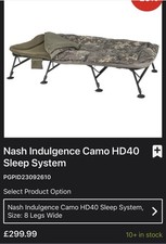 Nash Indulgence HD40 8 Leg Wide Sleep System Camo 