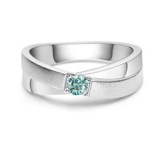 Men's Real Moissanite Ring 925 Sterling Silver Decor Ring Christmas Jewelry Gift