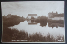 Old NORFOLK RPPC Real Photo Postcard THE OLD MILL MUNDESLEY HOUSES WATERWAY