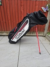 Titleist Sta Dry Players 4 Stand Golf Bag  Black White & Red. 4 Ways, Head Cover