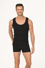 Black Ribbed Vest Tank Top XL